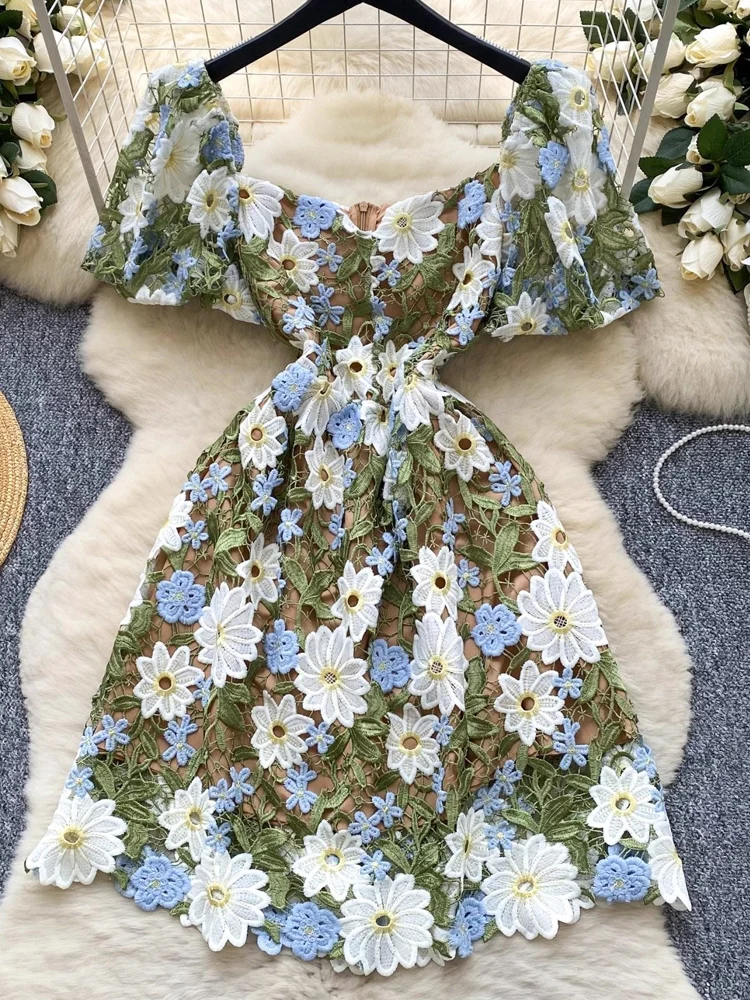 Elegant Flower Embroidery Lace Hollow Out Prom Dresses - Afbeelding 3