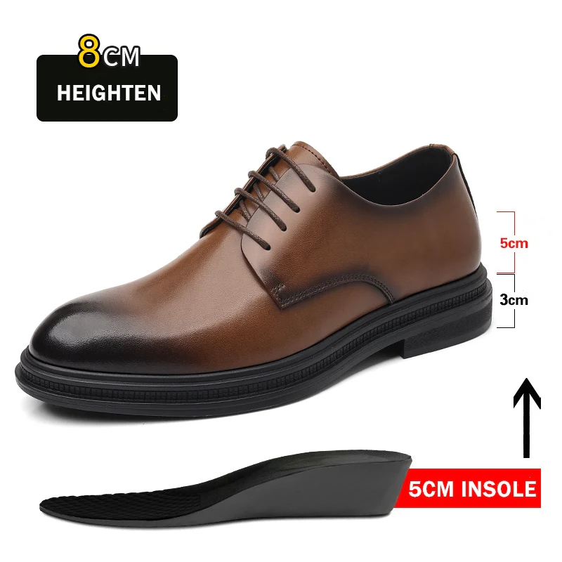 Men Business Elevator Oxfords Shoes 3 / 6 / 8 cm - Afbeelding 3