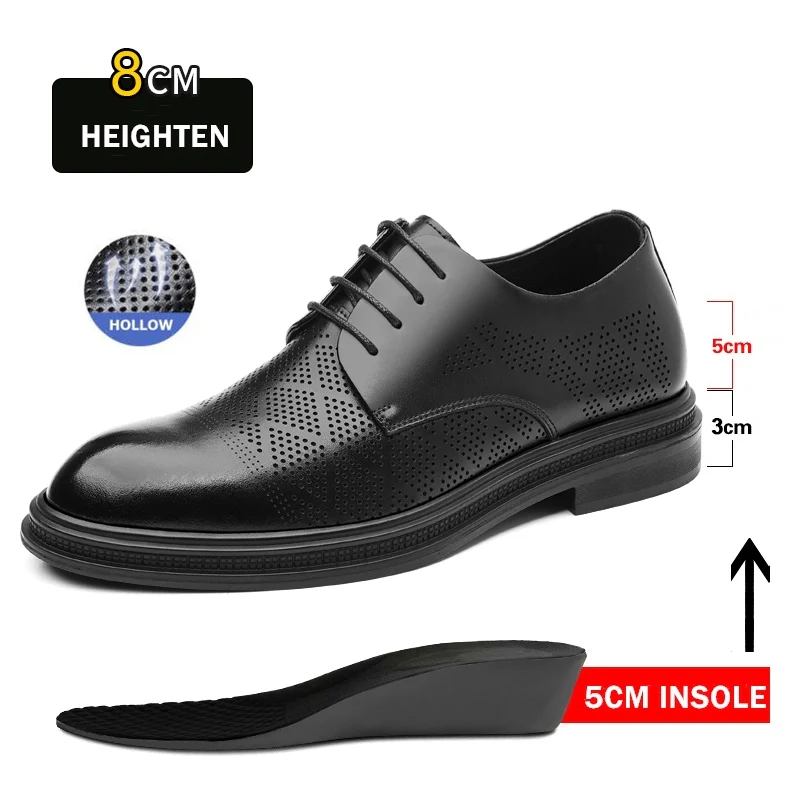 Men Business Elevator Oxfords Shoes 3 / 6 / 8 cm - Afbeelding 6