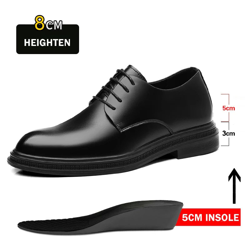 Men Business Elevator Oxfords Shoes 3 / 6 / 8 cm - Afbeelding 8