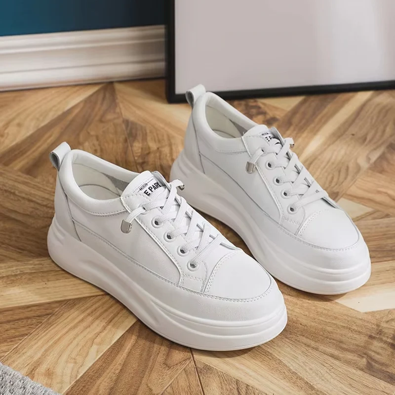 Versatile White Sneakers 4.5cm Platform Flats - Afbeelding 5