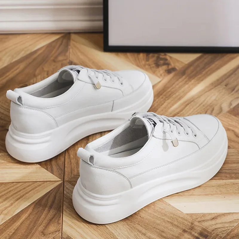 Versatile White Sneakers 4.5cm Platform Flats - Afbeelding 9