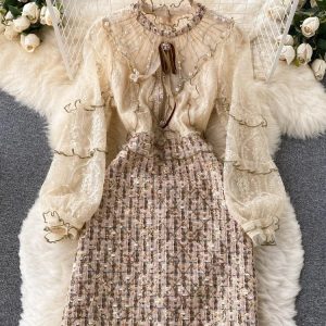 Women Ruffles Luxious Beading Party Dress
