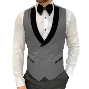 Men Double Breasted Suit Vest