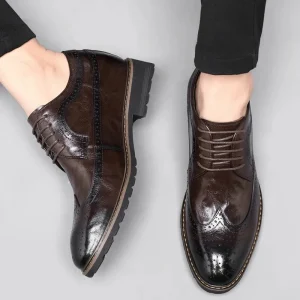 Retro Gentleman Formal Carved Oxford Height Increasing Shoes