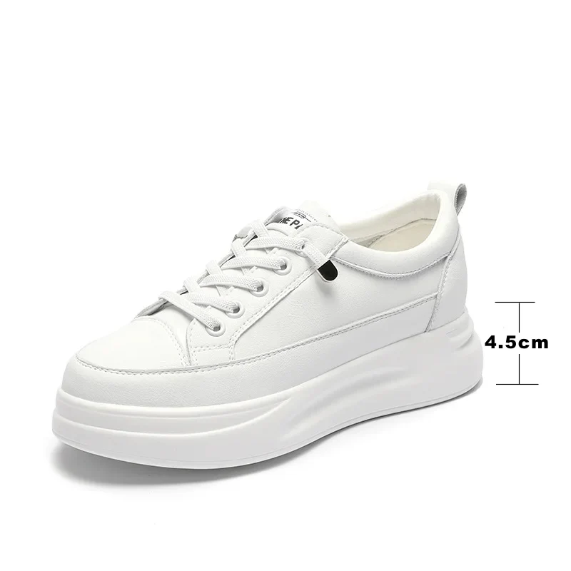 Versatile White Sneakers 4.5cm Platform Flats - Afbeelding 3