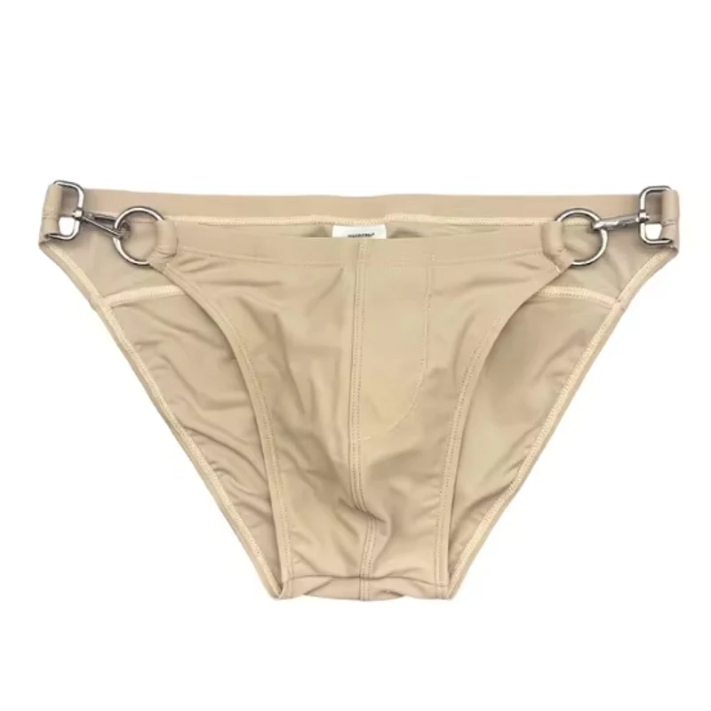 Men Bikini Waist Metal Buckle Beach Shorts - Afbeelding 2