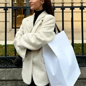 Fashion Casual Faux Fur Winter Blazers for Women