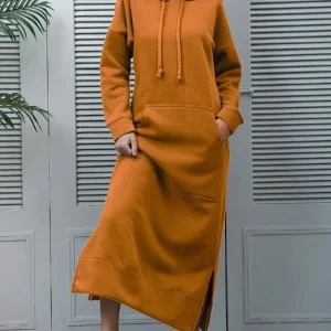 Winter Hoodies Hooded Big Pocket Sweaters Dress
