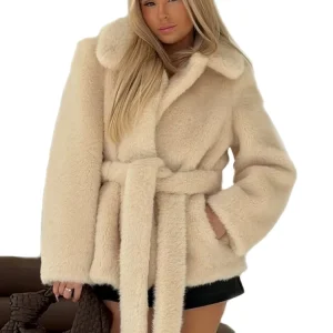Faux Fur Plush Jacket Women Fluffy Demi-season Jackets