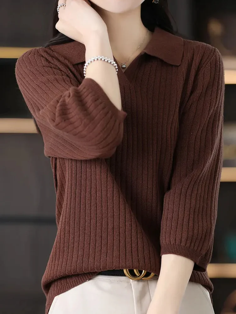Women Cotton Polo Collar Blouse - Afbeelding 4