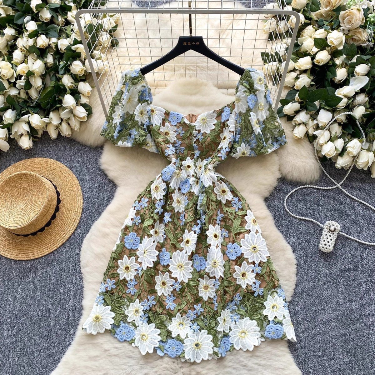 Elegant Flower Embroidery Lace Hollow Out Prom Dresses - Afbeelding 5
