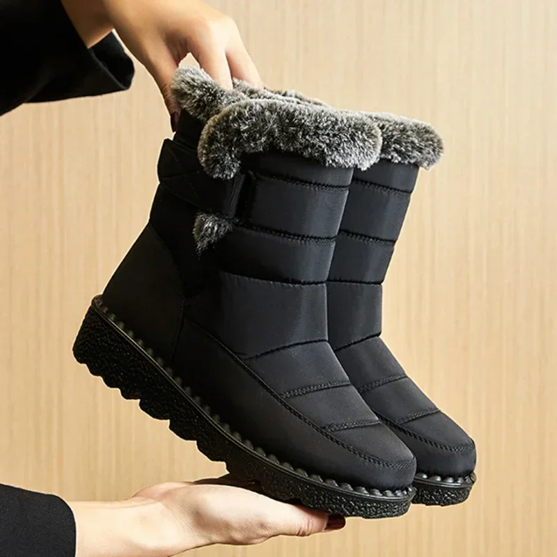 Faux Fur Long Plush Snow Boots Waterproof Winter Boots - Afbeelding 2