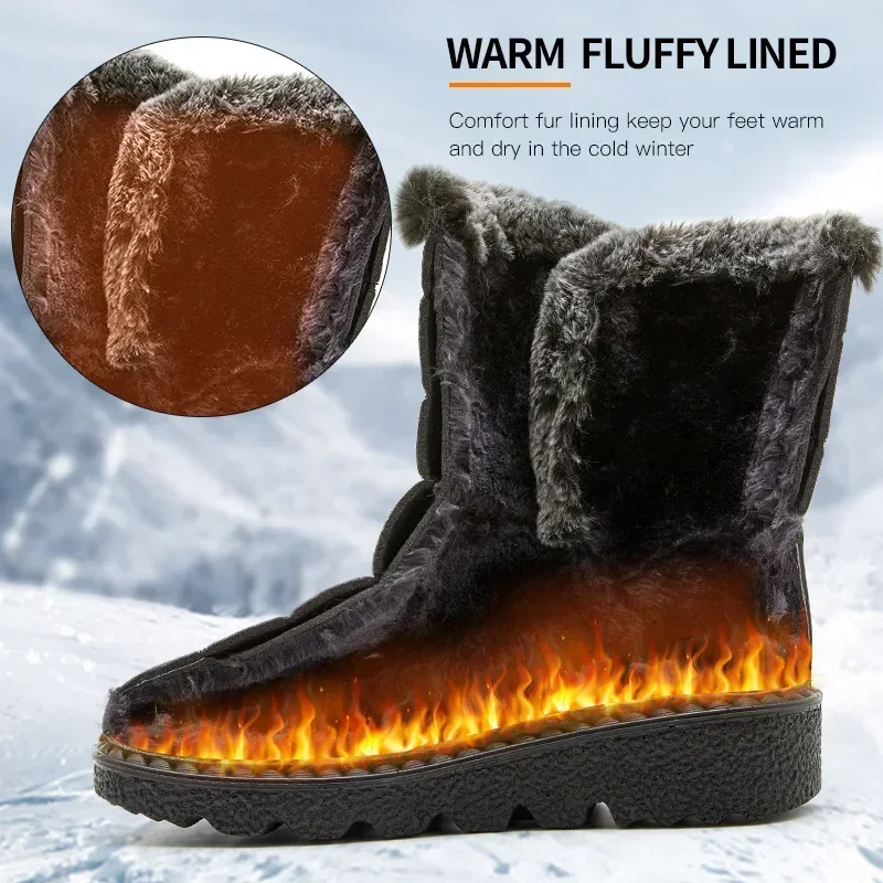 Faux Fur Long Plush Snow Boots Waterproof Winter Boots - Afbeelding 4