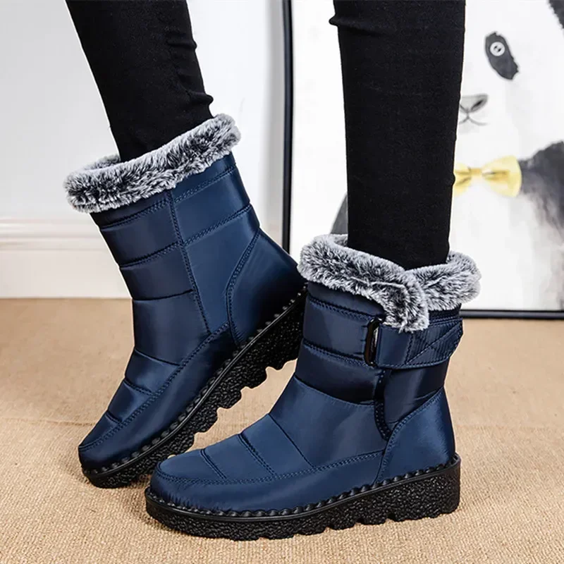 Faux Fur Long Plush Snow Boots Waterproof Winter Boots - Afbeelding 5