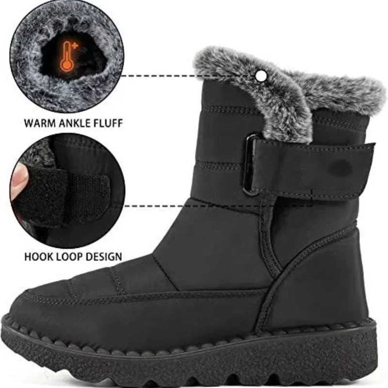 Faux Fur Long Plush Snow Boots Waterproof Winter Boots - Afbeelding 7