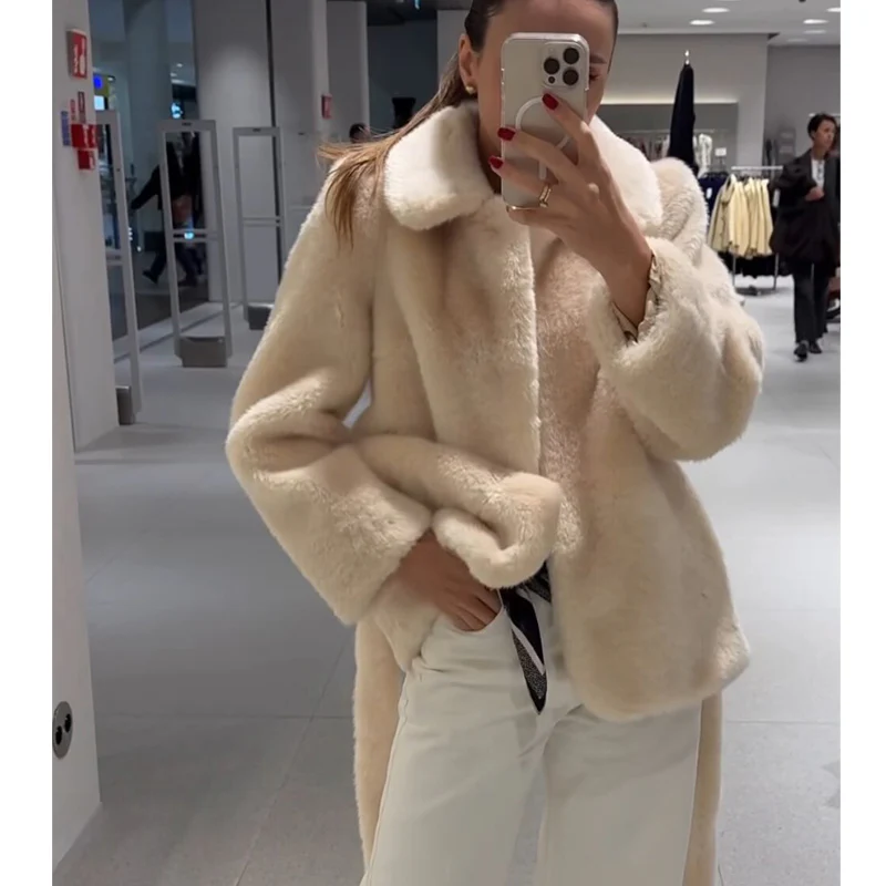 Faux Fur Plush Jacket Women Fluffy Demi-season Jackets - Afbeelding 7