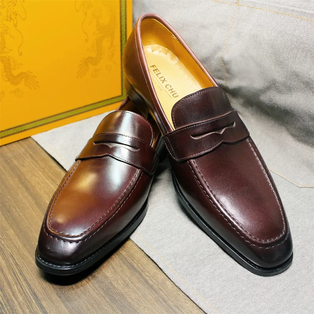 Genuine Calf Leather Loafers Men Dress Shoes - Afbeelding 6