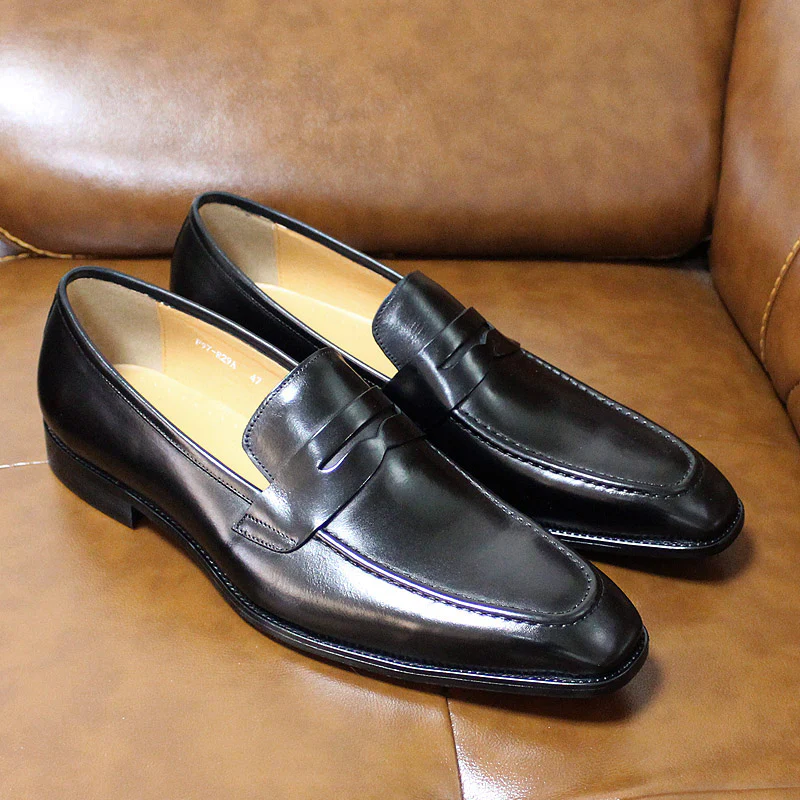 Genuine Calf Leather Loafers Men Dress Shoes - Afbeelding 8