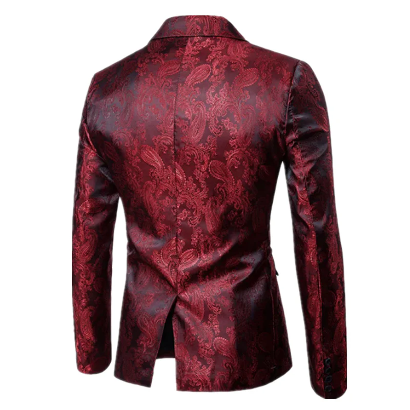 Luxury Tuxedo Dress Men Party Jacquard Suit and Pant Set - Afbeelding 4