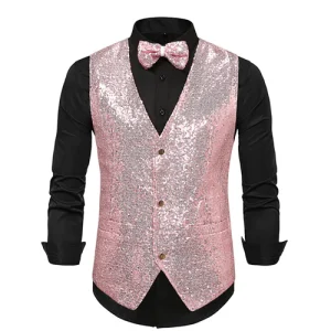 Men Ball Party Stage Sequins Suit Vest