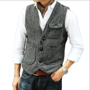 Men Business Suit Vest Formal Waistcoat