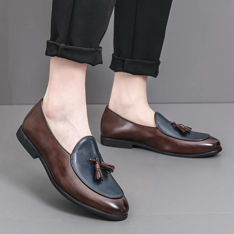 Men Loafers Mix-colours Business Prom Dress Shoes - Afbeelding 4