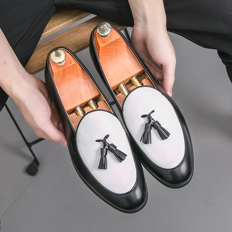Men Loafers Mix-colours Business Prom Dress Shoes - Afbeelding 5