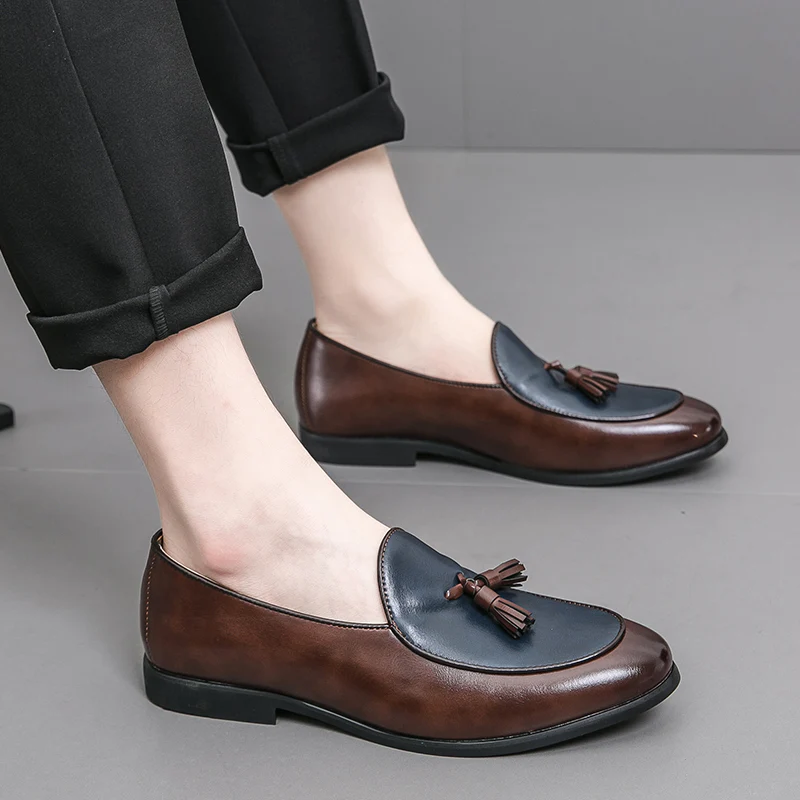 Men Loafers Mix-colours Business Prom Dress Shoes - Afbeelding 9