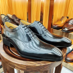 Men Pointed Toe Four Seasons Low-top Leather Shoes