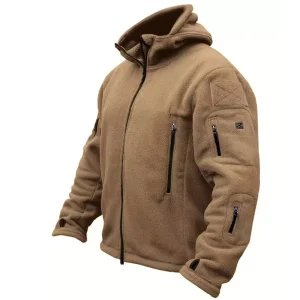 Men Polar Fleece Tactical Winter Sports Hood Caro Coat