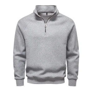 Men Winter Thermal Sweater Cotton Zipper Top