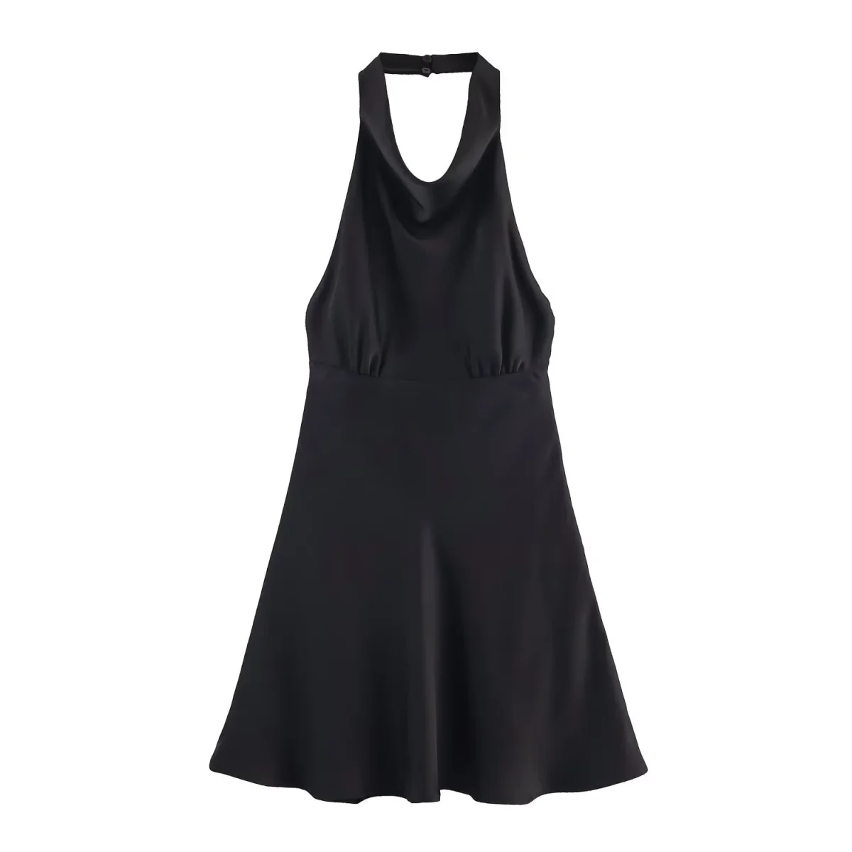 Satin Halter Mini Dress Women Ruched Party - Afbeelding 6