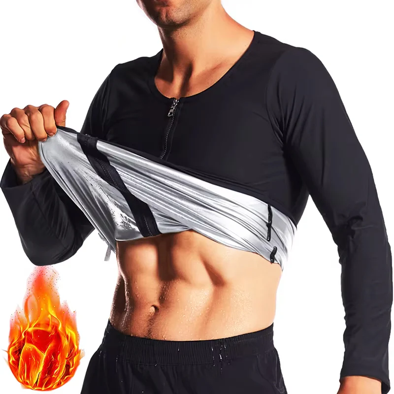 Men Long Sleeves Sauna Sweat Shirts