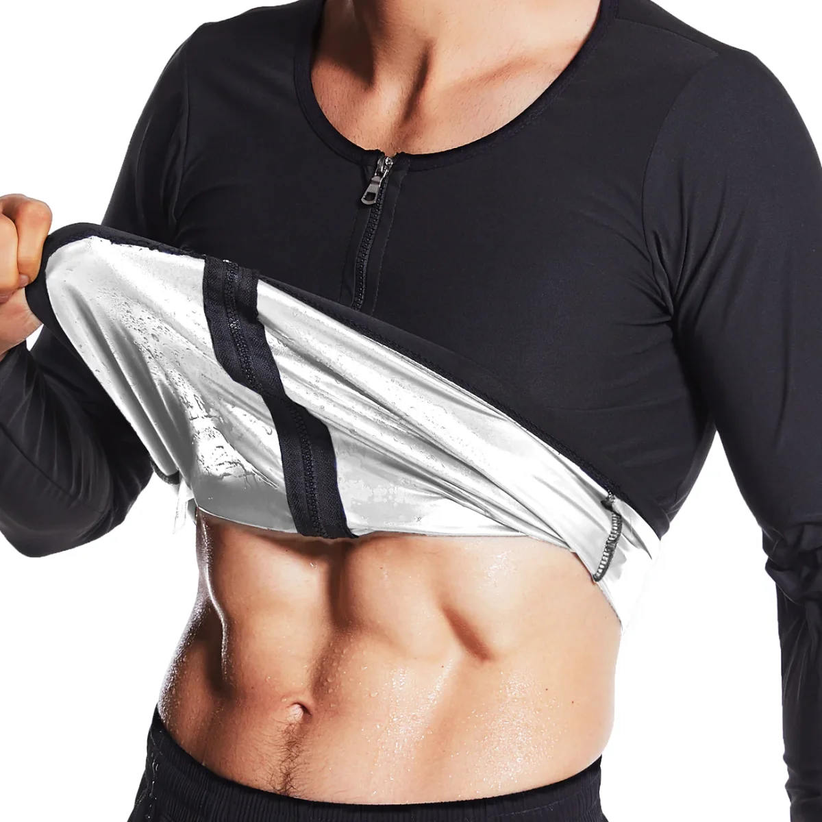 Men Long Sleeves Sauna Sweat Shirts - Afbeelding 4