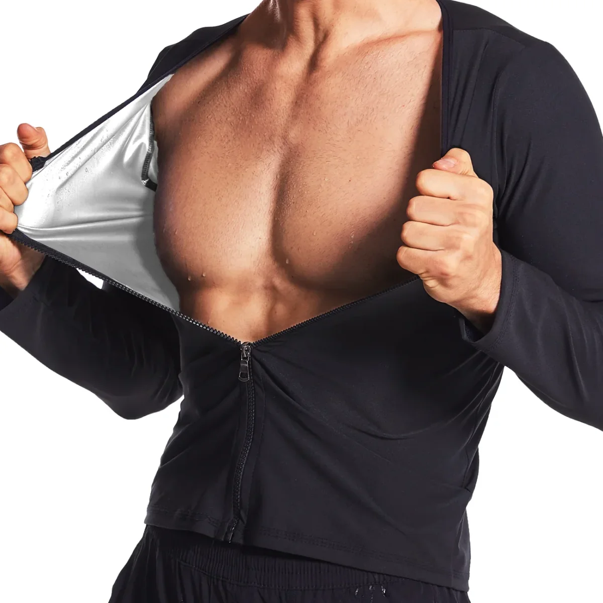 Men Long Sleeves Sauna Sweat Shirts - Afbeelding 5