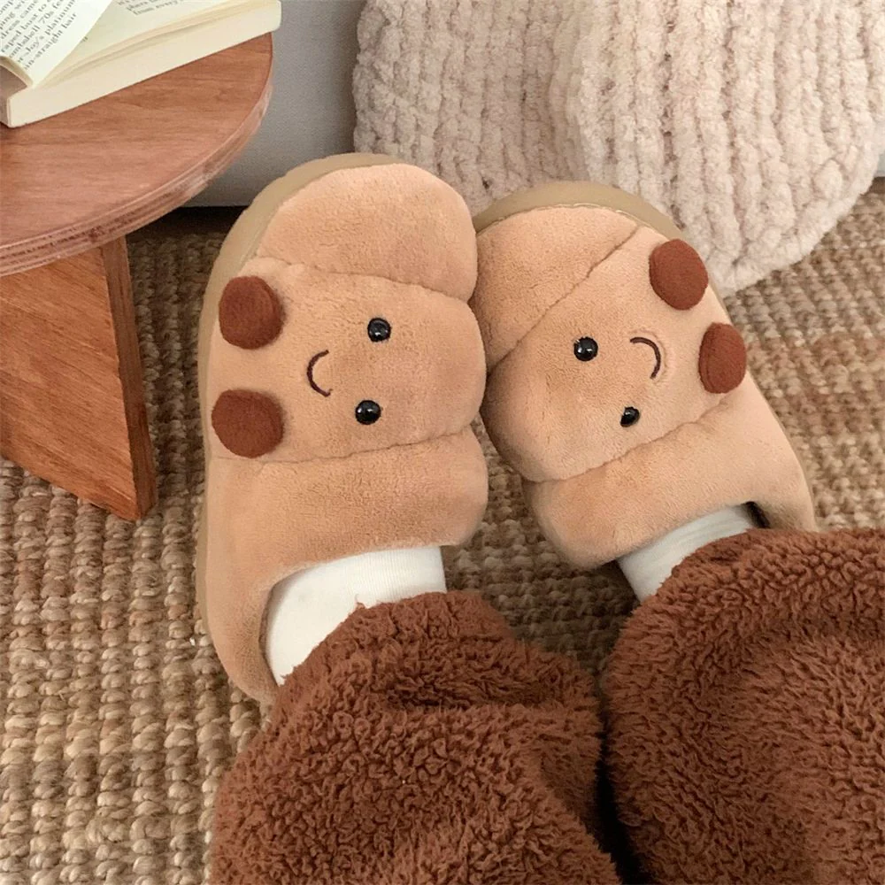 Funny Croissant Fluffy Croissant Bread Slippers - Afbeelding 5