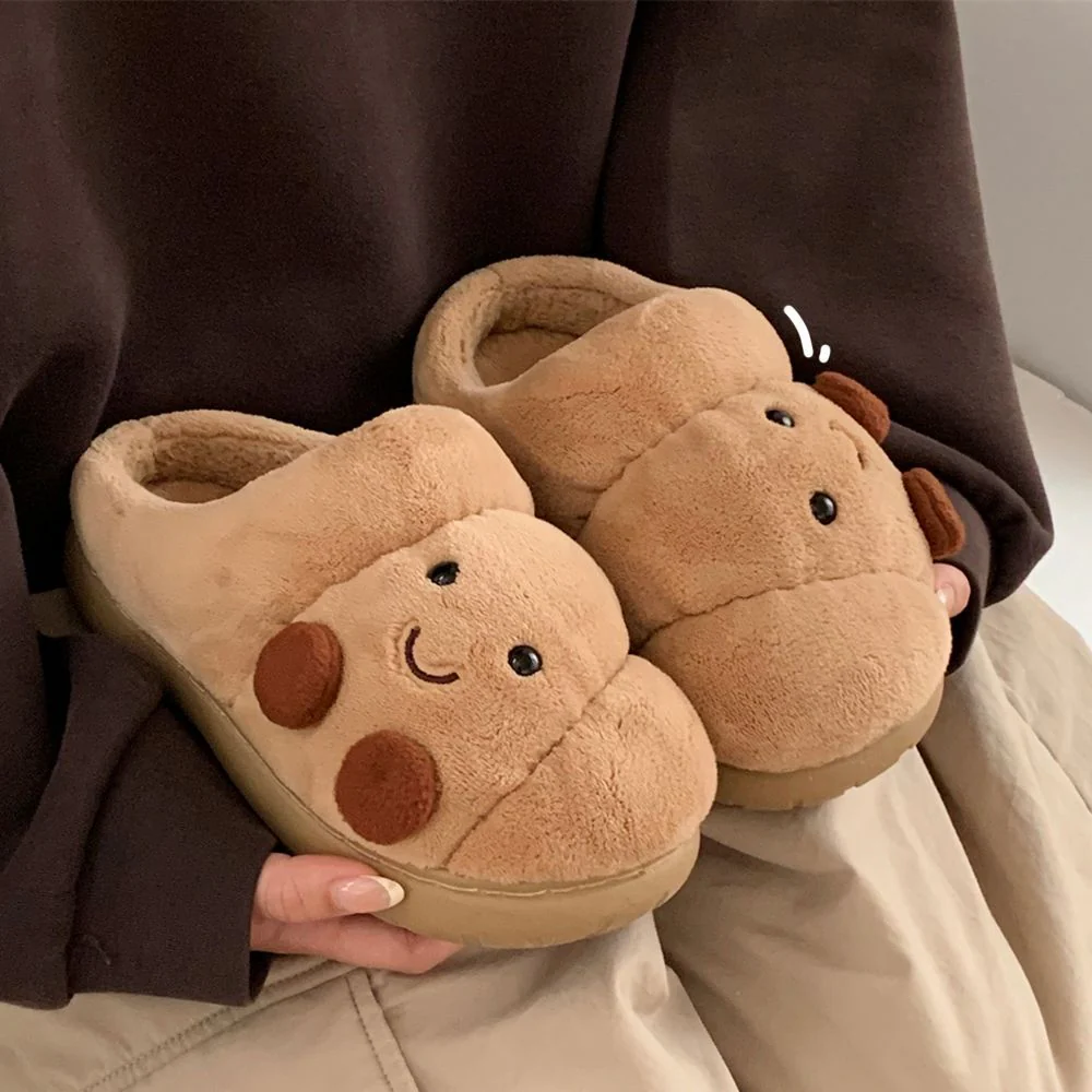 Funny Croissant Fluffy Croissant Bread Slippers - Afbeelding 3