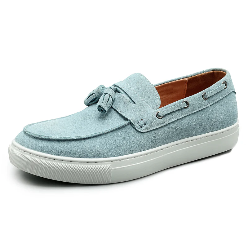 Men's Suede Leather Tassel Loafers Flat Couple - Afbeelding 4
