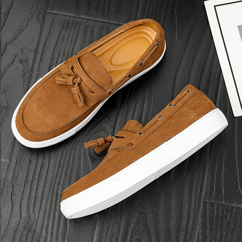 Men's Suede Leather Tassel Loafers Flat Couple - Afbeelding 6