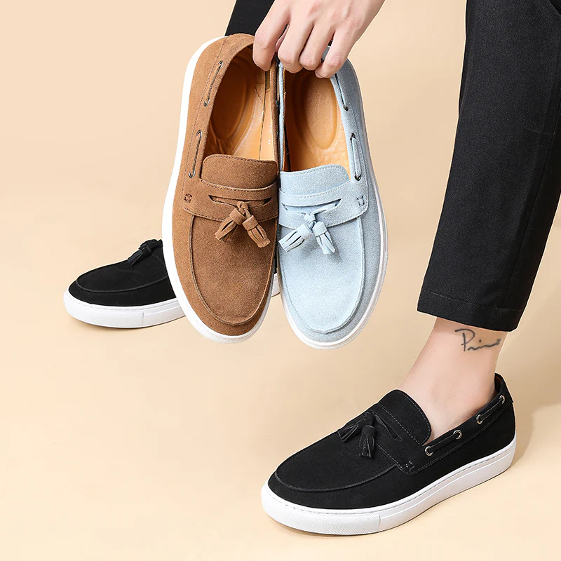 Men's Suede Leather Tassel Loafers Flat Couple - Afbeelding 9
