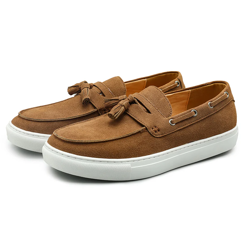 Men's Suede Leather Tassel Loafers Flat Couple - Afbeelding 3