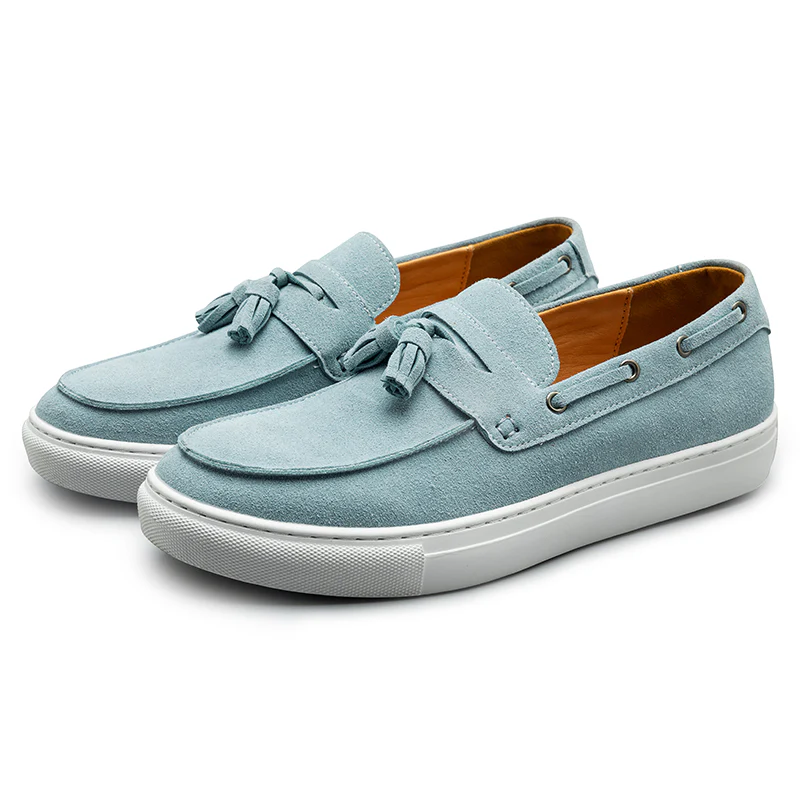 Men's Suede Leather Tassel Loafers Flat Couple - Afbeelding 2