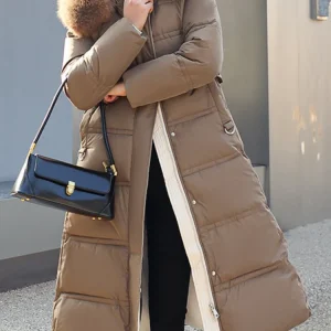 Winter Down Cotton Parkas Faux Fur Collar Jacket