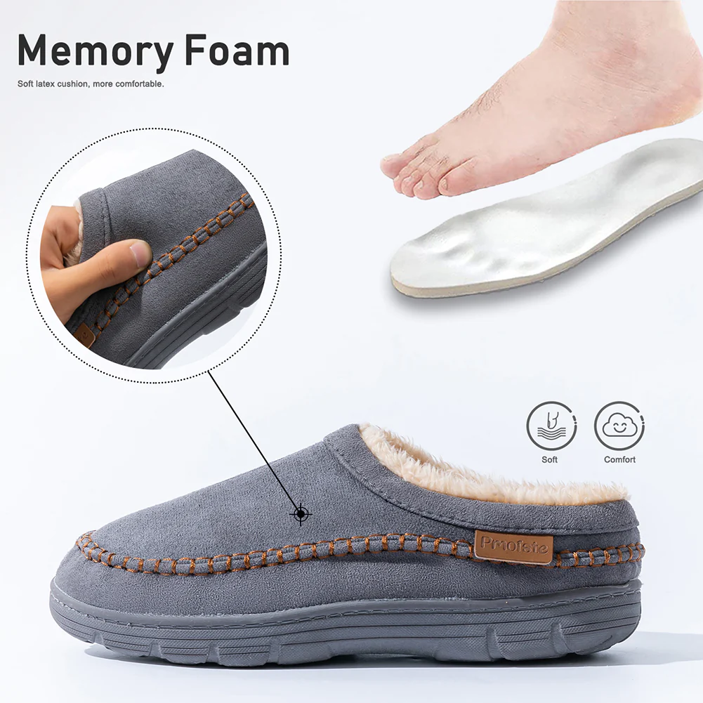Winter Warm Soft Faux Suede House Slippers Men - Afbeelding 7