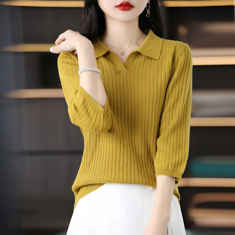 Women Cotton Polo Collar Blouse - Afbeelding 8