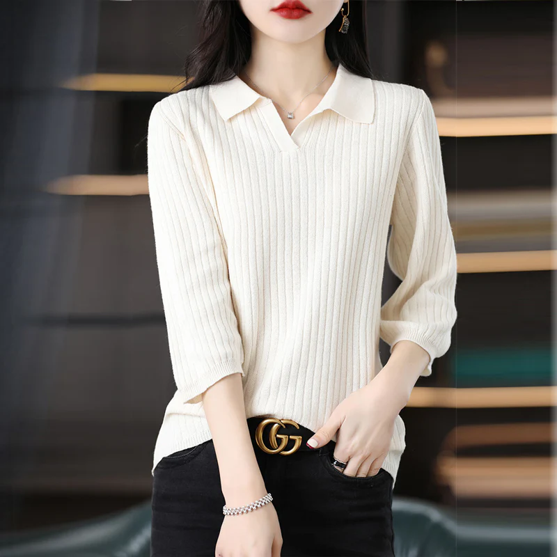 Women Cotton Polo Collar Blouse - Afbeelding 9